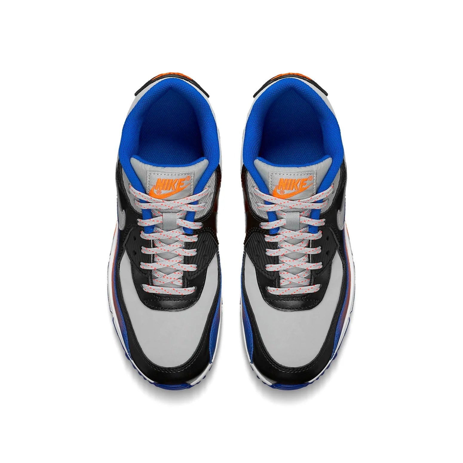 (GS) Nike Air Max 90 Premium LTR Leather 'Gray Black Blue' 724879-002