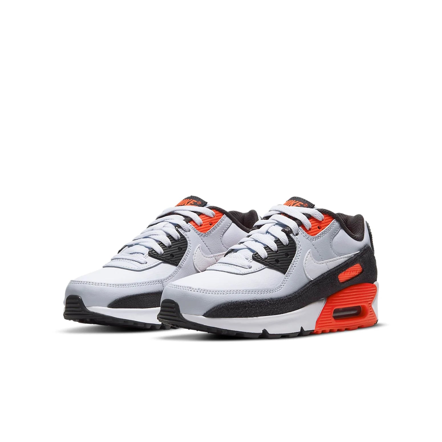 (GS) Nike Air Max 90 Leather 'Football Grey Bright Crimson' CD6864-012