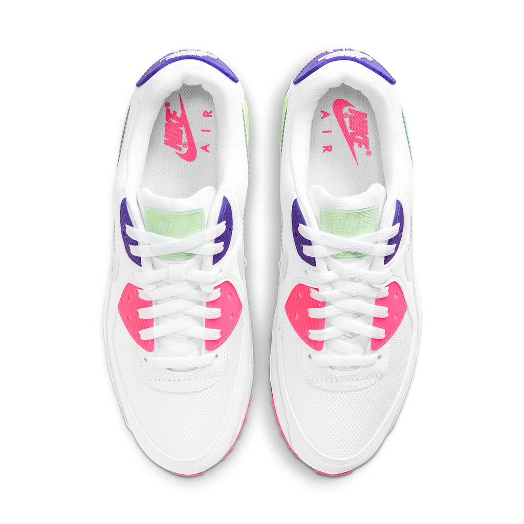 (WMNS) Nike Air Max 90 'White Indigo Burst Volt' DH0250-100